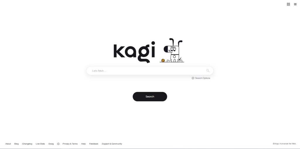 Kagi home page